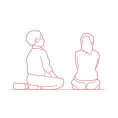 Humans Children Kids Sitting Back Stencil Svg Design File, Free Vectors File
